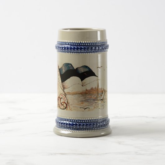 Eesti Lipp/Estse vlag Beer Stein Bierpul (Center)