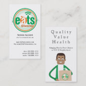 Eet aangepast ontwerp voor kruidenierswaren visitekaartje (Voorkant / Achterkant)