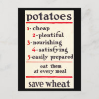 Eet aardappelen, Save Wheat Wartime WWI Poster