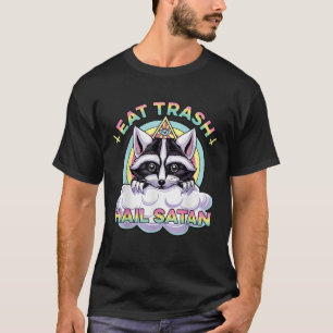 Eet Afval Heil Satan Schattige Wasbeer Satanisch A T-shirt