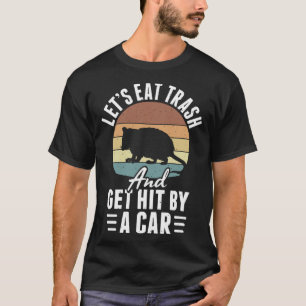 Eet Afval Straatkat Afval Dier Vintage Opossum T-shirt