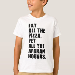 Eet al het pizza huisdier alle Afghaanse honden T-shirt