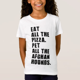 Eet al het pizza huisdier alle Afghaanse honden T-shirt