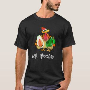 Eet Avocado Turkije Pelgrim Hoed Vegan Thanksgivin T-shirt