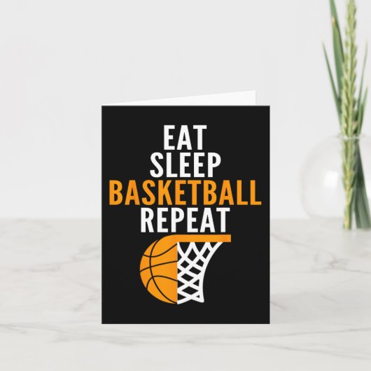 eet basketbal en herhaal de bal kaart (Voorkant)