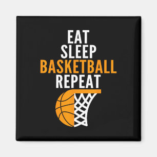 eet basketbal en herhaal de bal magneet