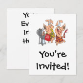 Eet beef grappig barbecue BBQing Varkens Kaart (Voorkant / Achterkant)