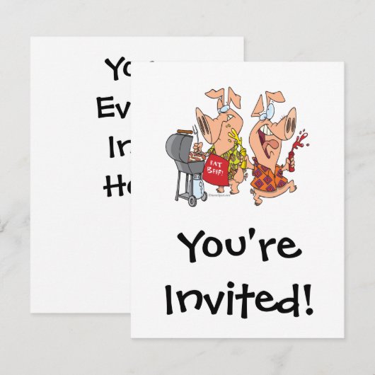 Eet beef grappig barbecue BBQing Varkens Kaart (Voorkant / Achterkant)