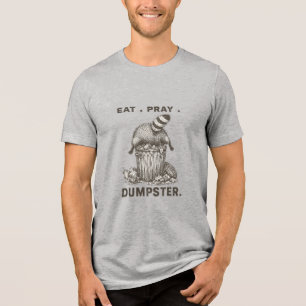 Eet Bid Vuilcontainer Wasbeer Grappige Afvalpanda Tri-Blend Shirt