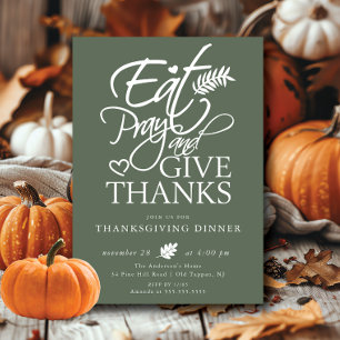 Eet bidden Geef Bedankt Thanksgiving Kaart