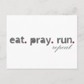 eet. bidden. rennen. Briefkaart (Voorkant)