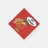 Eet biefstuk kalkoen pelgrimshoed Thanksgiving Servet (Hoek)