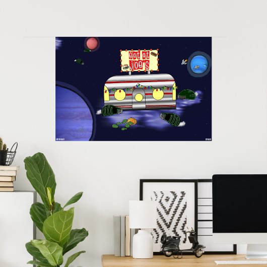 Eet bij Joe's Poster (Thuiskantoor)