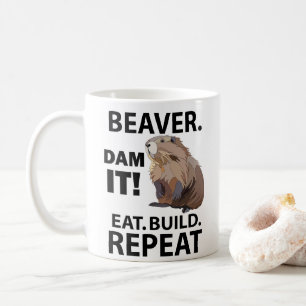 Eet Bouw Herhaal Grappige Bever Dier  Koffiemok