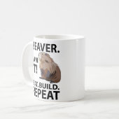 Eet Bouw Herhaal Grappige Bever Dier Koffiemok (Voorkant links)