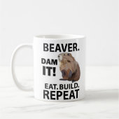 Eet Bouw Herhaal Grappige Bever Dier Koffiemok (Links)