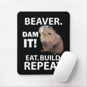 Eet Bouw Herhaal Grappige Bever Dier  Muismat (Met muis)
