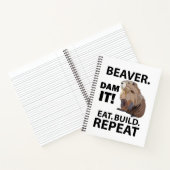 Eet Bouw Herhaal Grappige Bever Dier Notitieboek (Binnen)