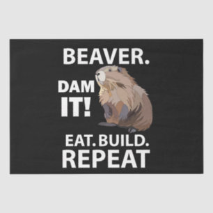 Eet Bouw Herhaal Grappige Bever Dier Tissuepapier