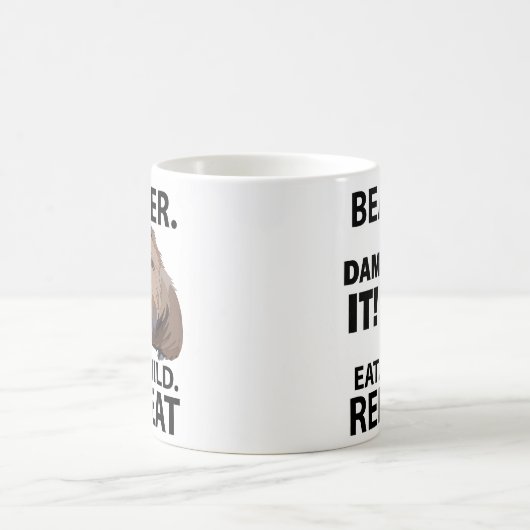 Eet Build Herhaal Grappig Beverdier Koffiemok (Center)