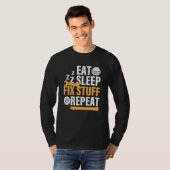 Eet Burger Sleep Fix Stuff Herhalen T-shirt (Voorkant volledig)
