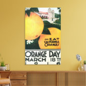 Eet CA-Sinaasappels op Oranje dag Canvas Afdruk (Insitu (Woonkamer))