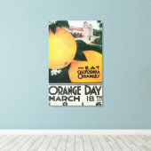 Eet CA-Sinaasappels op Oranje dag Canvas Afdruk (Insitu (Houten vloer))