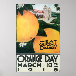 Eet CA-Sinaasappels op Oranje dag Poster