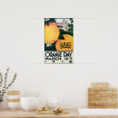 Eet CA-Sinaasappels op Oranje dag Poster (Keuken)
