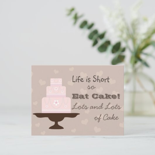 Eet Cake! Briefkaart (Staand voorkant)