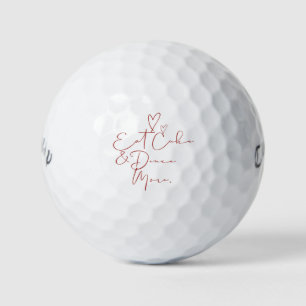 Eet cake & dans meer Rode schrift huwelijksgunst Golfballen