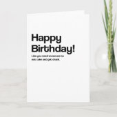 Eet Cake Funny Verjaardag Kaart (Voorkant)