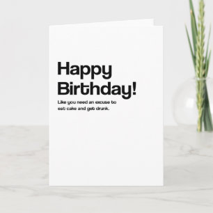 Eet Cake Funny Verjaardag Kaart