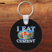 Eet Cement Grappige Kat Meme Onwaarschijnlijk Spec Sleutelhanger (Voorkant)