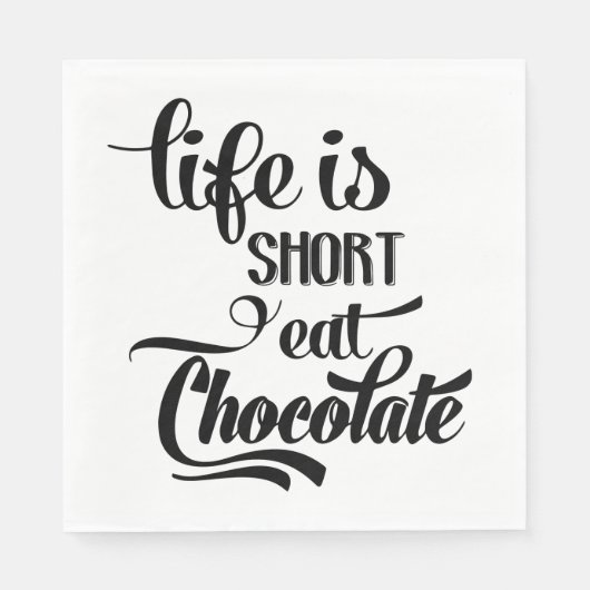 Eet Chocolade Grappige Chocolade Verslaafde Trouwf Servet (Voorkant)