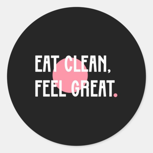 Eet Clean Ronde Sticker (Voorkant)