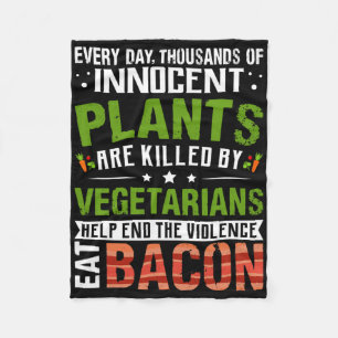 Eet con anti vegan bbq ontbijt eten fleece deken