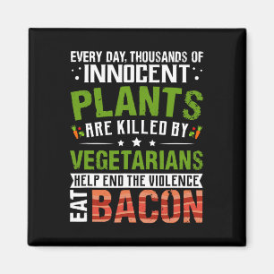 Eet con anti vegan bbq ontbijt eten magneet
