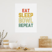 Eet de bowl van de herhaal bowler cadeau poster (Keuken)