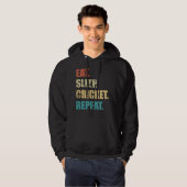 Eet de cricket van de slaap herhaling. hoodie (Voorkant volledig)