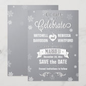 Eet de Drink en viert de Gray van de Winter sparen Save The Date (Voorkant / Achterkant)