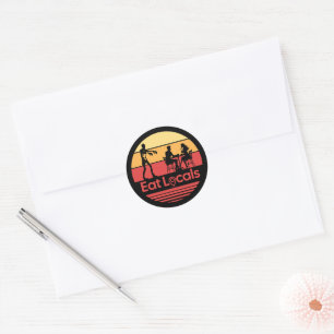 Eet de lokale bevolking Zombie Humor Ronde Sticker
