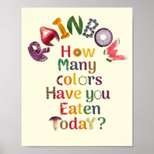 Eet de regenboog elke dag - Voeding en Gezondheid Poster