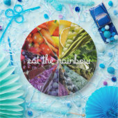 Eet de regenboog papieren bordje (Feest)