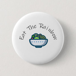 Eet de regenboog ronde button 5,7 cm