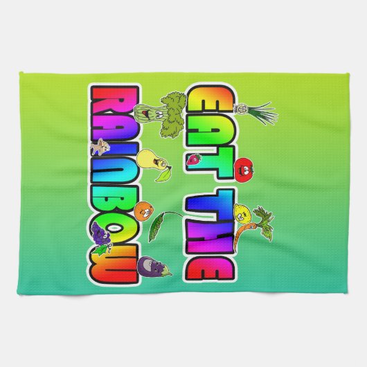 Eet de regenboog theedoek (Horizontaal)