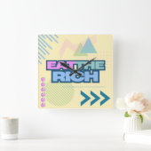 Eet de Rich 90s Vibe Clock Vierkante Klok (Huis)