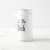 Eet de Rich Beer Stein Bierpul (Voorkant links)
