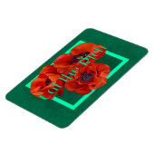 Eet de Rich met de Poppie Red en Turquoise Magneet (Linkerzijde)