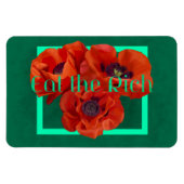 Eet de Rich met de Poppie Red en Turquoise Magneet (Horizontaal)